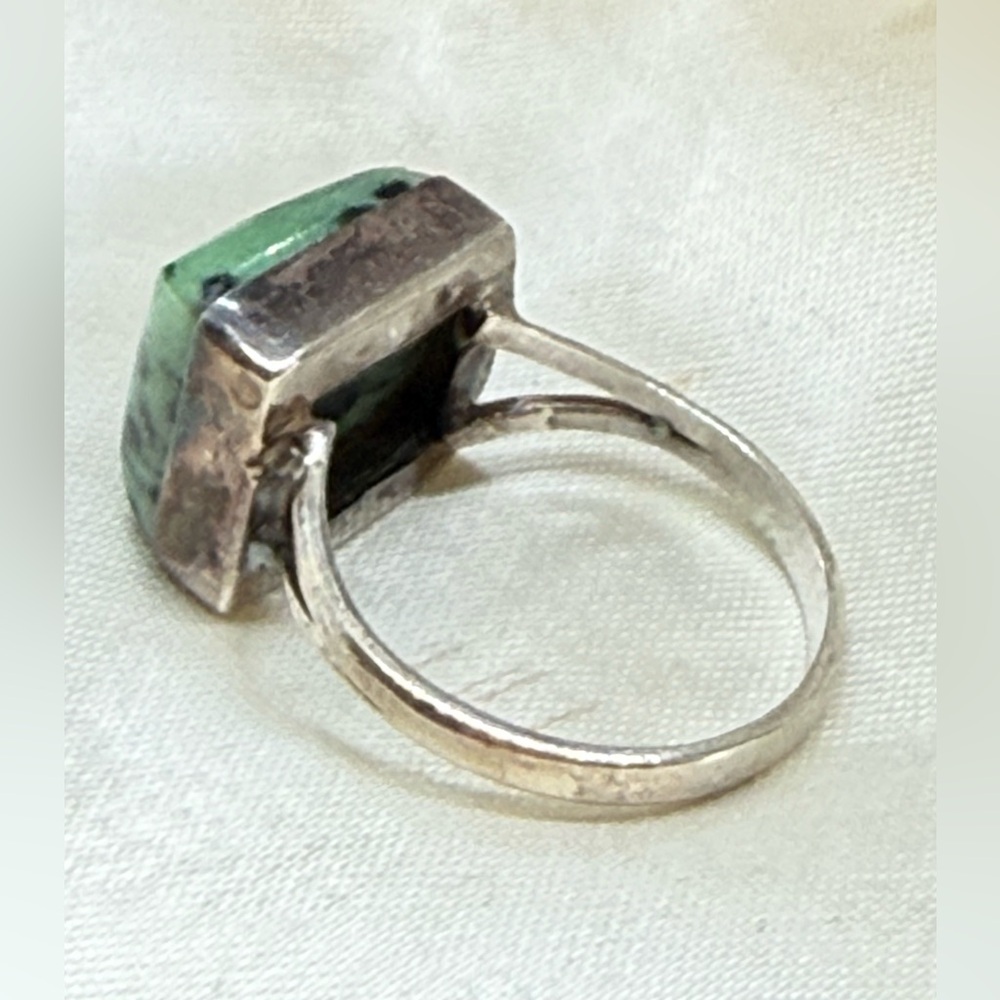 Vintage Ruby Zoisite Silver Ring - image 6